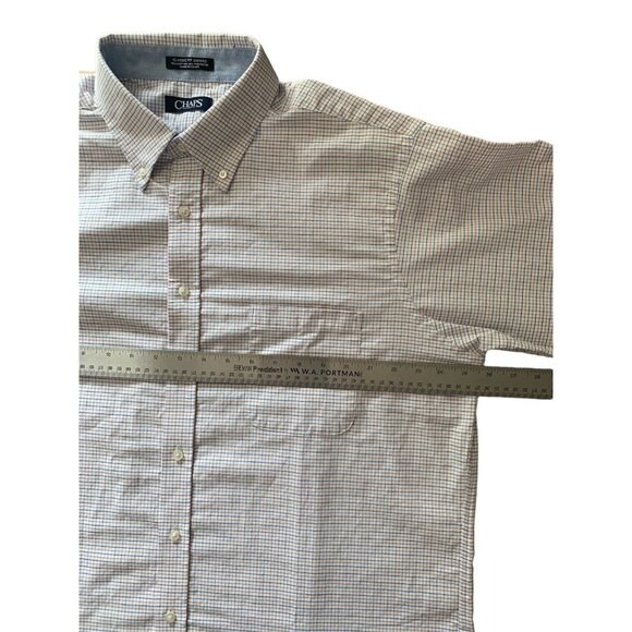 Chaps Mens Checkered Button-Up Long-Sleeve Shirt Size 17-17.5  36-37 - Picture 8 of 13
